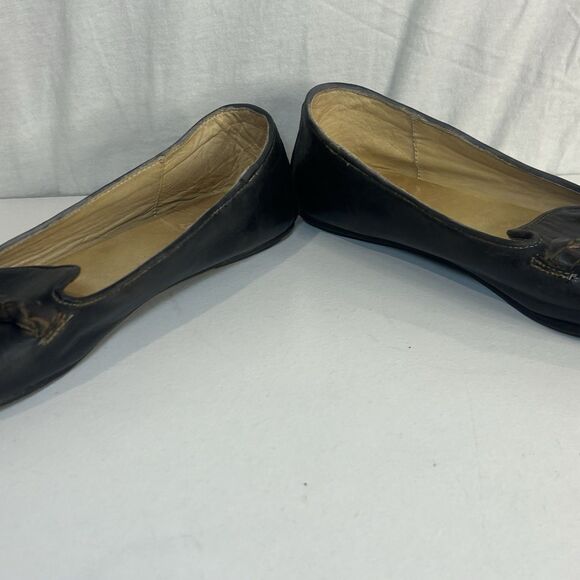 Bed Stu Cobbler Leather Ballet Flats Brown Women’s Size 9 Distressed Braided - Picture 3 of 7